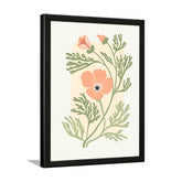 Spring Pink Floral Digital Printed Wall Art Framed Painting for Home Décor